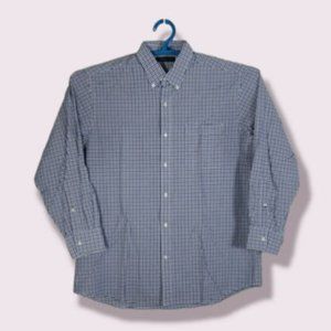 Tommy Hilfiger Mens Shirt XL Regular Fit Long Sleeve Plaid  Blue Check Cotton